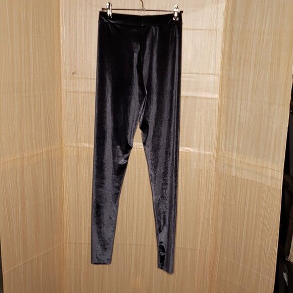 Zara Collection Slate Blue High Rise Velvet Leggings 8 - Picture 3 of 7